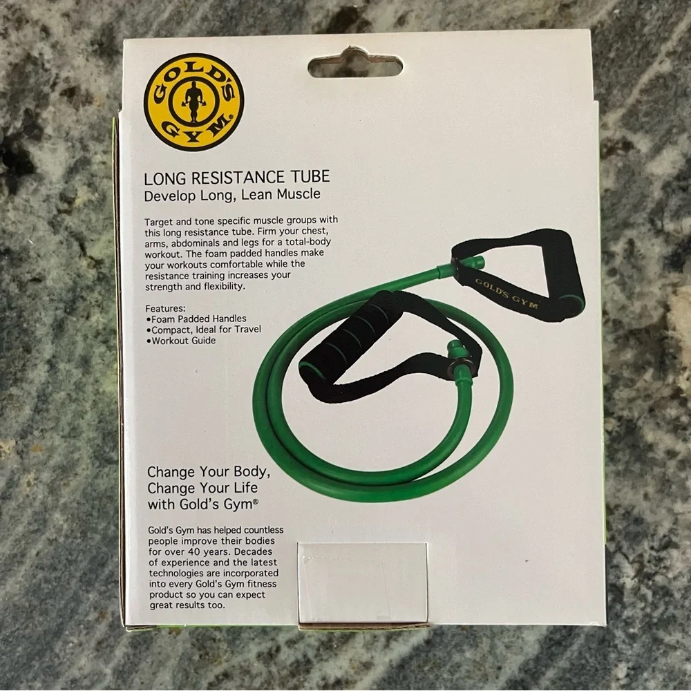 Gold's Gym Long Resistance Tube - Green - Picture 2 of 3